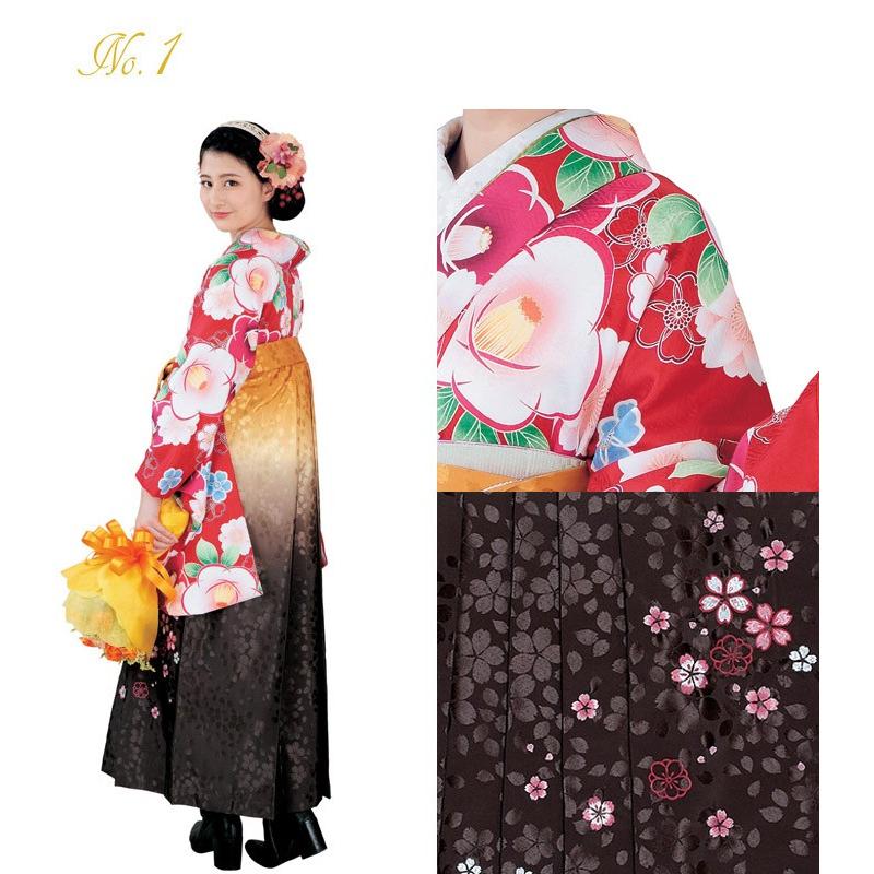 ◆うつくし上品花々柄の二尺袖着物+袴+半幅帯フルセット◆新品未使用◆振袖 卒業式 着物 二尺袖| きもの館 創美苑