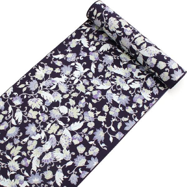 着物 反物 正絹 丹後ちりめん フルオーダー 仕立て付き 濃紫 更紗 小紋