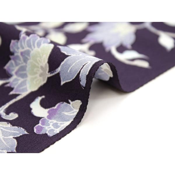 着物 反物 正絹 丹後ちりめん フルオーダー 仕立て付き 濃紫 更紗 小紋