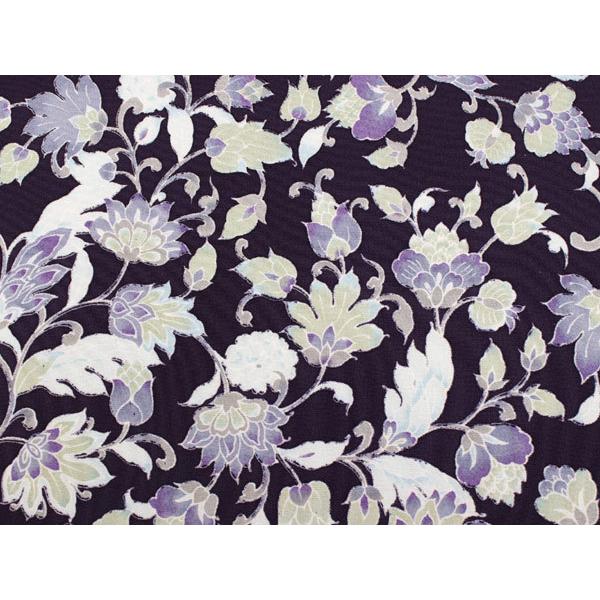 着物 反物 正絹 丹後ちりめん フルオーダー 仕立て付き 濃紫 更紗 小紋