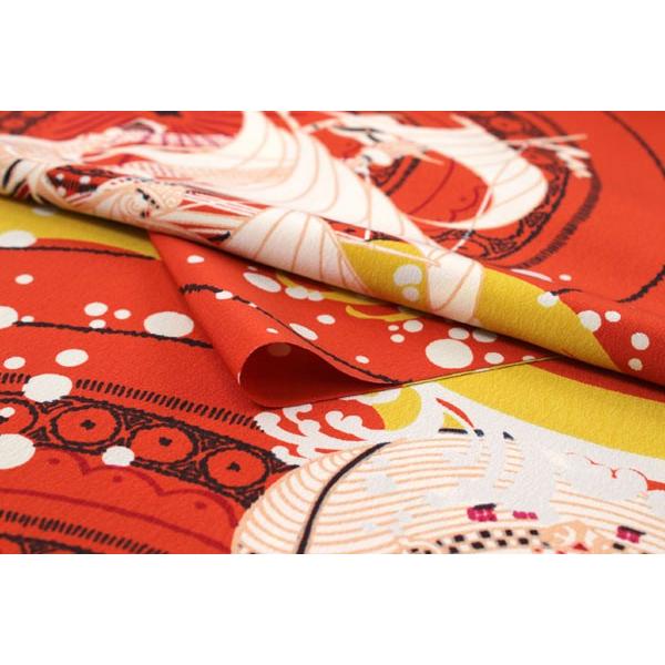 オレンジ系　TORAY シルック　洗える着物　　付下げ反物 オレンジ系 TORAY シルック 洗える着物 付下げ反物 楽天市場