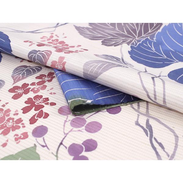 正絹 塩澤紬小紋 ネイビー×パープル 十字絣 単品 正絹 塩澤紬小紋 ネイビー×パープル 十字絣 単品