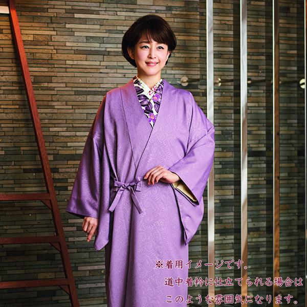 雨コート 反物 セミオーダー 仕立て付 藤色 花 着物 XS S M L XL 広幅 