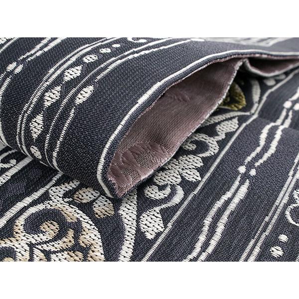幾何学模様 半幅帯 グレー系 半幅帯 単品 帯 百華(MOMOKA)「グレー×ブラック 菱幾何学」日本製 半巾