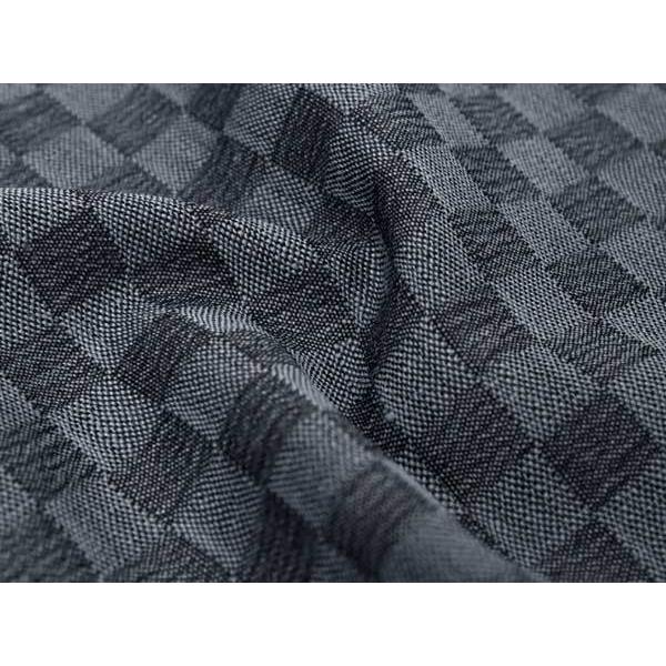 着物 小紋 反物 レディース メンズ 単衣 羽織 鈍青地 市松柄 シルク