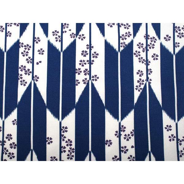卒業式 二尺袖 着物 袴用 単品 青 白 矢絣 桜 フリーサイズ ショート丈