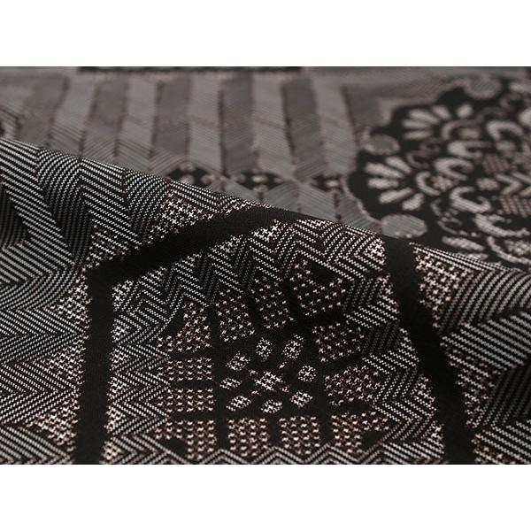 正絹 小紋 反物 大島紬 泥染 黒 龍郷 華紋 フルオーダー 仕立て付き