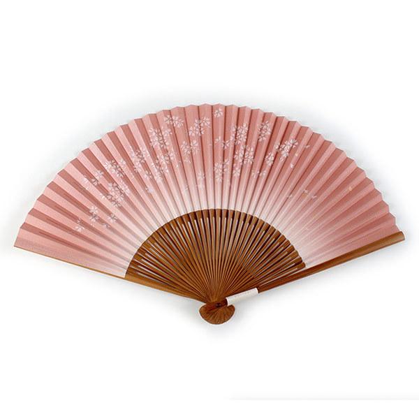 扇子 女性用 単品 ピンク 枝桜 レディース 大きめ エコ ギフト