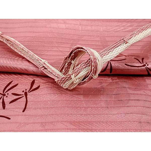 帯揚げ 帯締め セット 夏用 カジュアル向き 平組 渋ピンク地 蜻蛉柄