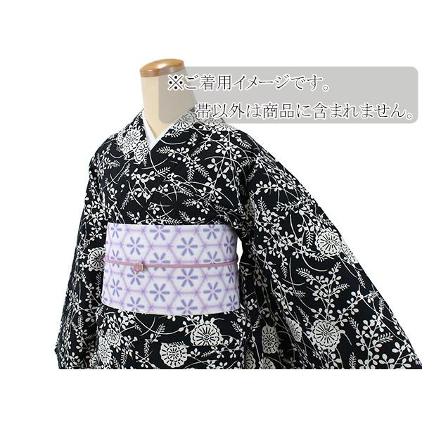 半幅帯 夏 紗 お仕立て上がり 薄紫 亀甲 ぼかし 長尺 和装 夏着物