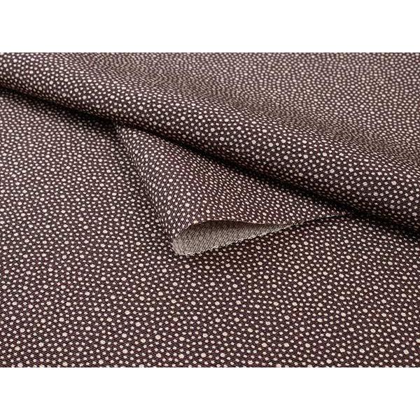 正絹 江戸小紋 反物 仕立て付き 濃茶地 大小霰柄 袷 フル