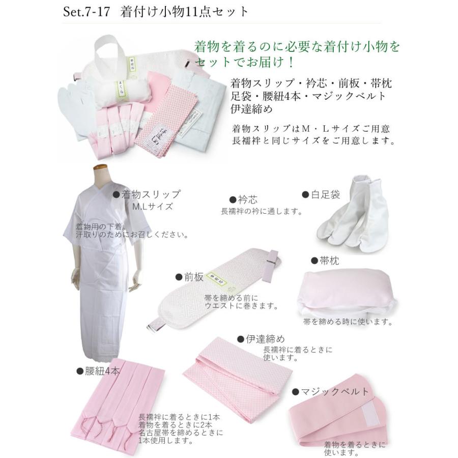 正絹小紋着物デビュー17点フルセット 茶色地カラフルリーフ】正絹着物