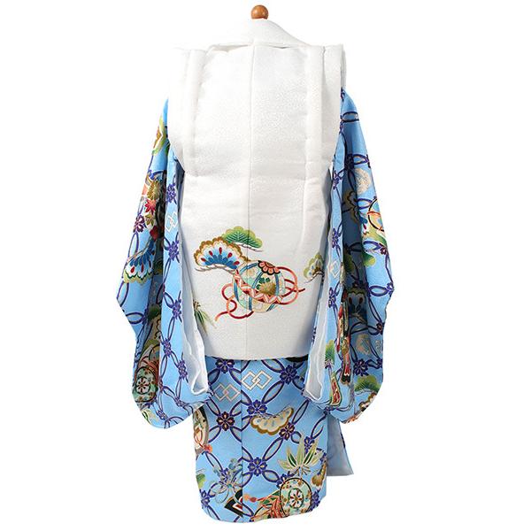 七五三 被布セット 3歳 男の子 7点フルセット 水色 七宝 松 小槌 三ツ