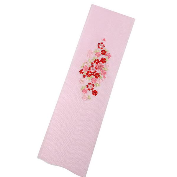 七五三 刺繍 半衿 単品 子供用 3歳 7歳 ピンク 赤 桜 日本製 正絹 着物