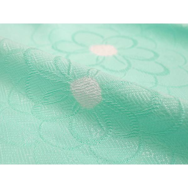 唐織　帯揚げ　ミント 刺繍　正絹 地紋入 日本製 丹後ちりめん【衿秀 和装庵】 衿秀 公式 帯揚 帯揚げ おびあげ 二色ぼかし 葡萄唐草 刺繍 地紋 正絹