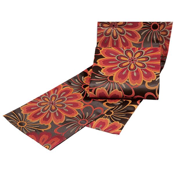 H.L（アッシュ・エル） 振袖3点セット 渋濃オレンジ地吉祥華紋様 振袖