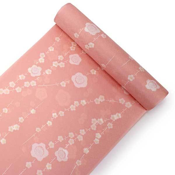 正絹 長襦袢 シルク 反物 フルオーダー 仕立て付き ピンク地に花菱格子 