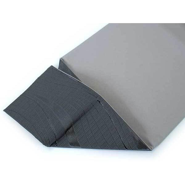 名古屋帯 新品 仕立て上がり 洗える カジュアル 濃いグレー 曲線 化繊