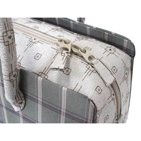 専用商品　未使用　和装用　利休　バッグ　紬　グレー なごみや 和装バッグ カジュアル 日本製 正絹 紅型調 利休バッグ