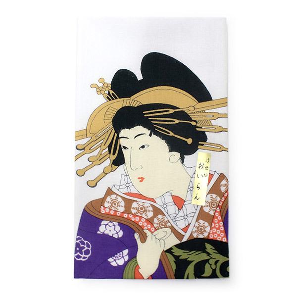 手ぬぐい 手拭い 浮世絵 おいらん 花魁 100cm×35cm 綿 コットン 日本製