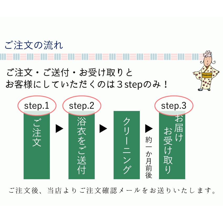 クリーニング 浴衣 汗抜き加工 セット 洗濯 通販 ネット 宅配 汗抜き 汗 汚れ 丸洗い 夏 祭 花火 納涼 イベント 保管 プレス 着物 きもの ゆかた｜kimono-kyoukomati｜06