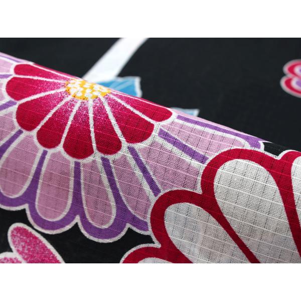 浴衣 レディース 2点セット Mサイズ 黒 花 ゆかた ベージュ バラ 帯