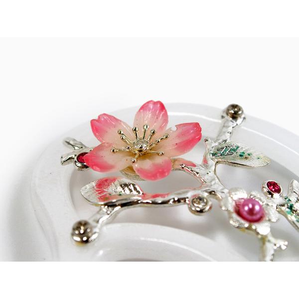 かんざし 和装 白 桜 簪 二本足 立体飾り 和装小物 髪飾り バチ型 ヘア