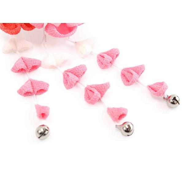 七五三 髪飾り 2点セット ちりめん 3歳 7歳 ピンク 梅 髪かざり 白