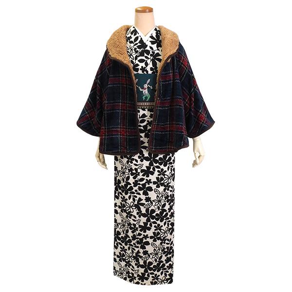 着物 コート ケープ ポンチョ 冬 暖か 防寒 着物にはもちろん洋服にも