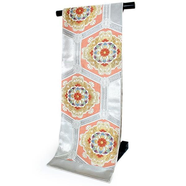 新品★正絹　都恋人　子供用袋帯　全通　桐生織　亀甲文に波文 新品☆正絹 都恋人 子供用袋帯 全通 桐生織 亀甲文に波文