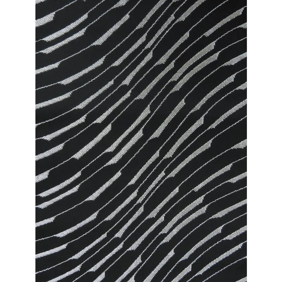中古】美品 六通柄 しゃれ袋帯 幾何学文様 黒・銀（b3127785-3127rym 