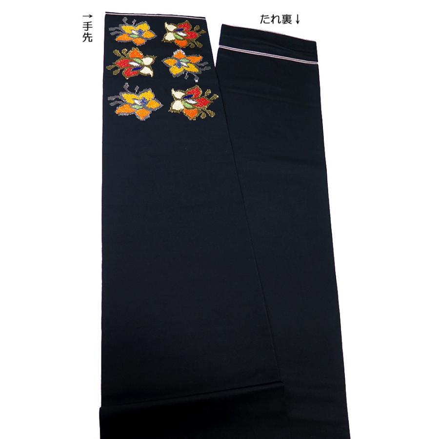 □【中古】美品 龍村平蔵 お太鼓柄 袋帯「モール一房文」／黒地 