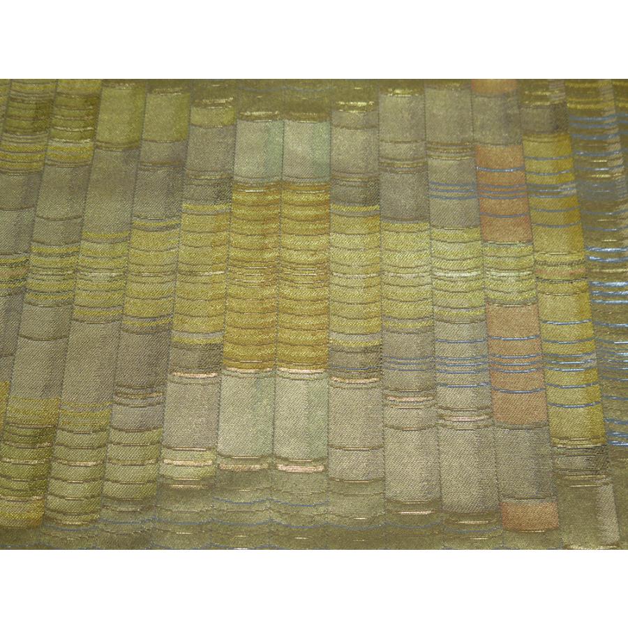 中古】美品 長嶋成織物 瀞金錦 本金箔 「聚彩文」 六通柄 袋帯／薄金 