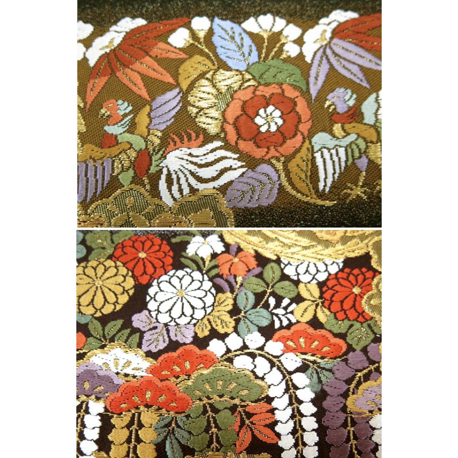 中古】美品 引箔 振袖用 六通柄 袋帯 能衣秀粋文 黒地（b3481283  