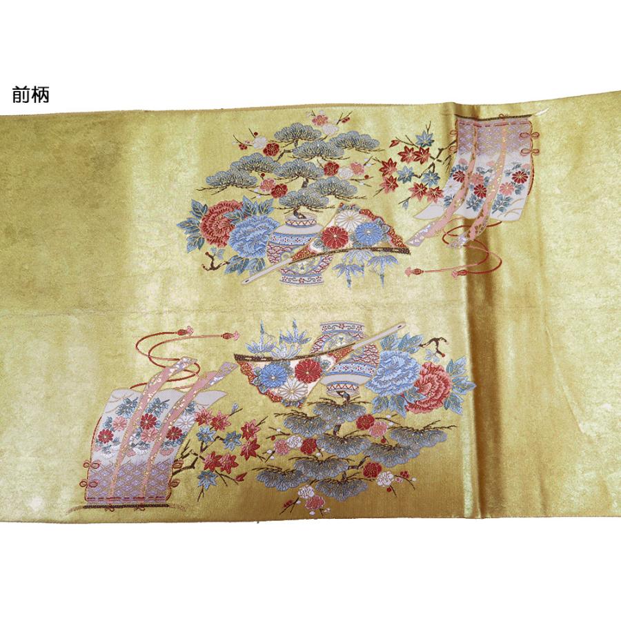 夏帯 袋帯 紗 鹿柄 金糸 胡桃色 O-1903 【公式通販】