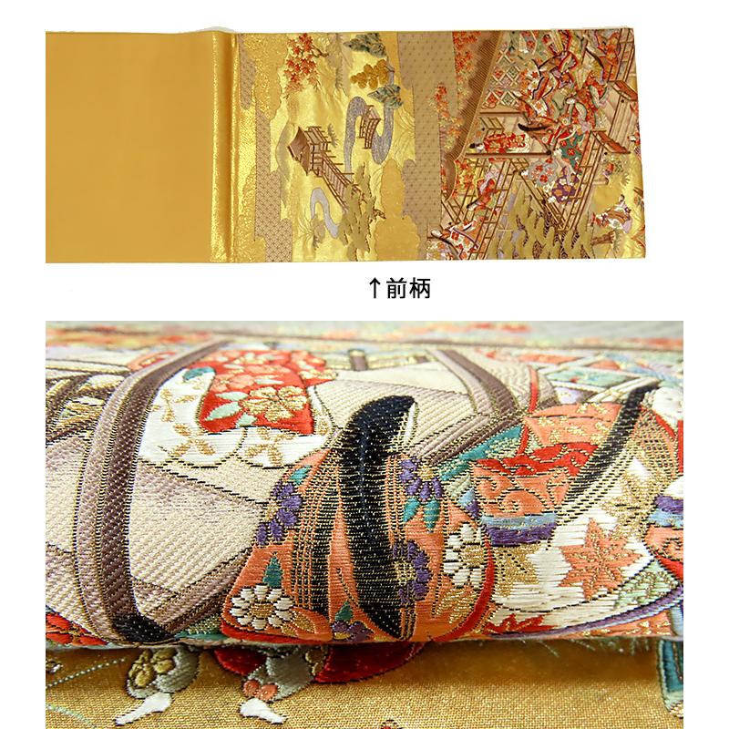 中古】美品 壱阡弐百緻密織 六通柄 袋帯 「胡蝶舞楽図」留袖・礼装用 