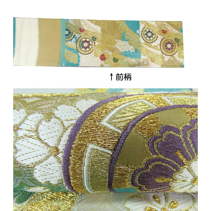 中古】美品 振袖用 長尺 六通柄 袋帯 金・水色（b3598196-3163rym 