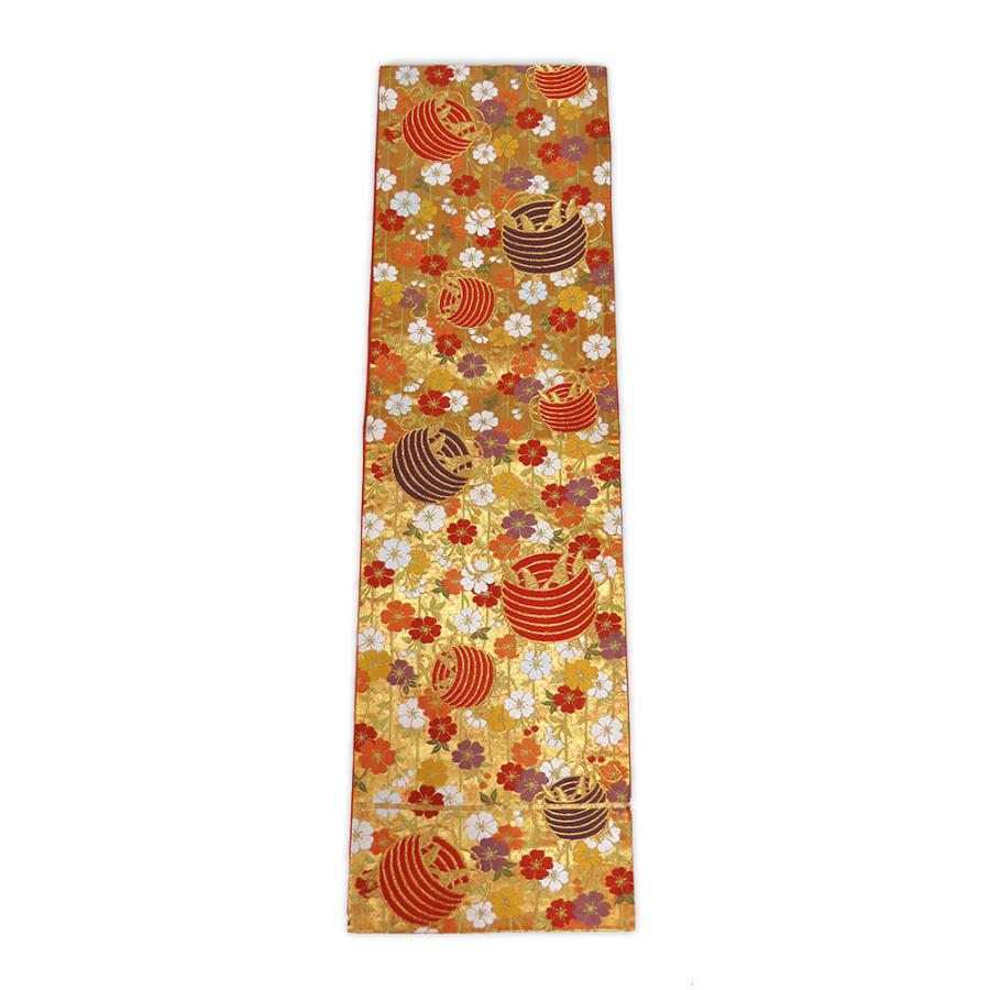 中古】美品 河合美術織物 唐織 豊明錦 六通柄 袋帯 振袖・訪問着  