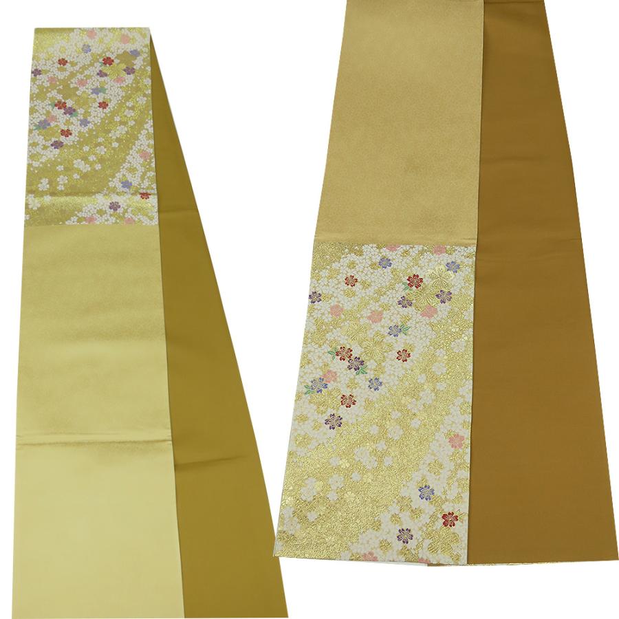 袋帯 振袖用 六通柄 金 白 桜 【中古】美品 b3754868-3390rym