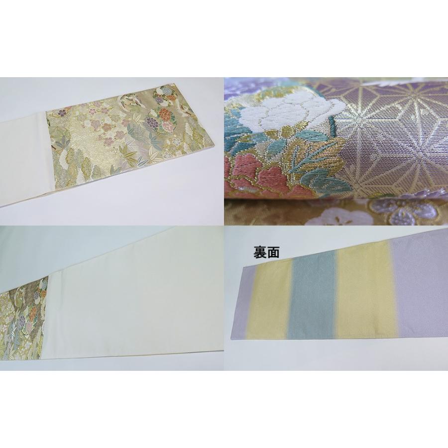 □2点セット 【中古】 美品 正絹 振袖 六通柄 袋帯 （k3282682