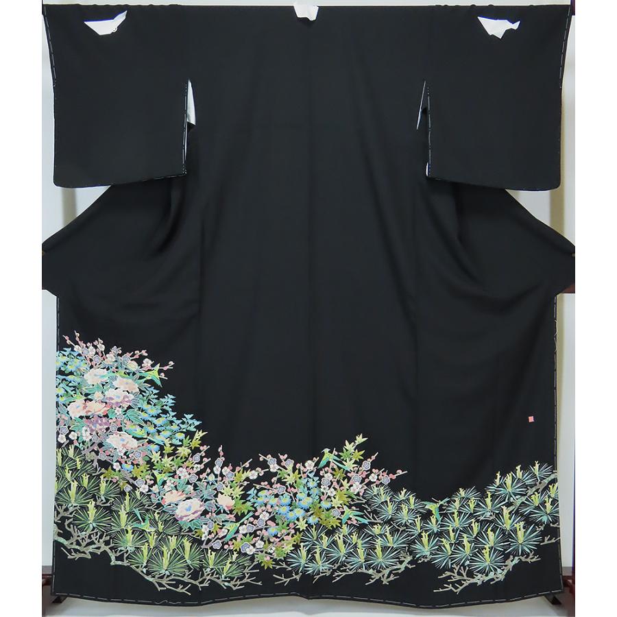 中古】美品 本場加賀友禅 魚津誠 作 黒留袖 丸に桔梗 k3369420-2978rym  