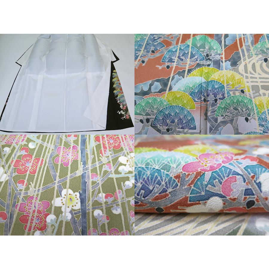 中古】美品 本場加賀友禅 百貫華峰 作 黒留袖 片喰 ハギレなし 中古】美品 本場加賀友禅 百貫華峰 作 黒留袖 片喰 ハギレなし