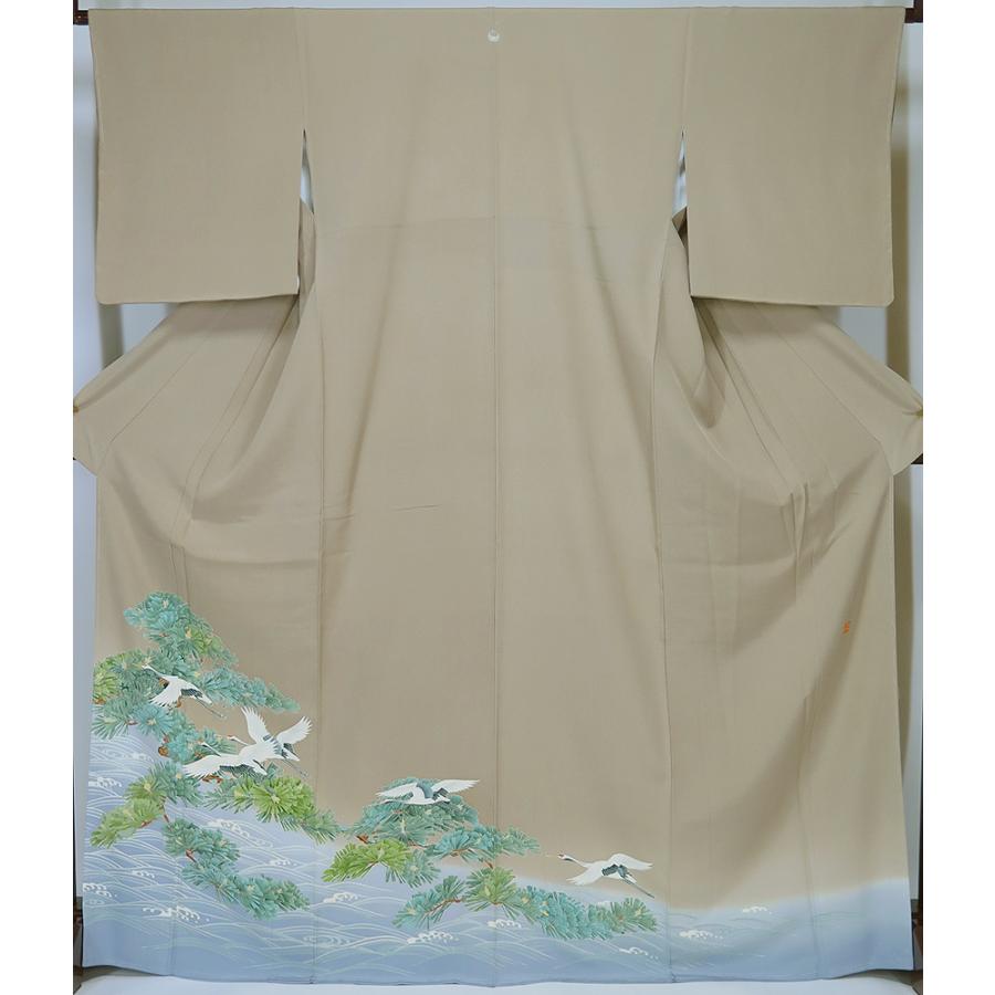 本加賀友禅 村下信幸 染め分け黄色×水色訪問着 身幅広め