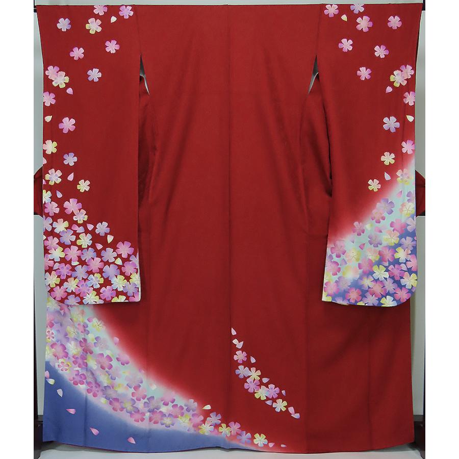 中古】美品 正絹 振袖 赤 （k3573544-2890rym） : きものLife - 通販