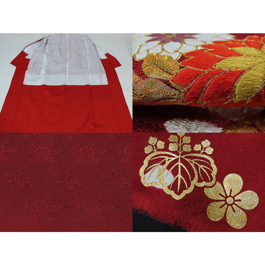 中古】美品 紋意匠 振袖 刺繍 箔加工 手絞り 赤茶系 k3718761-3078rym 