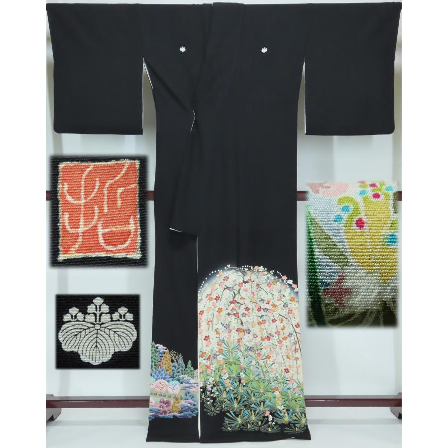 黒留袖 本場加賀友禅 前川哲 五三の桐 裄66.5cm 身丈166cm 黒留袖 本場加賀友禅 前川哲 五三の桐 裄66.5cm 身丈166cm