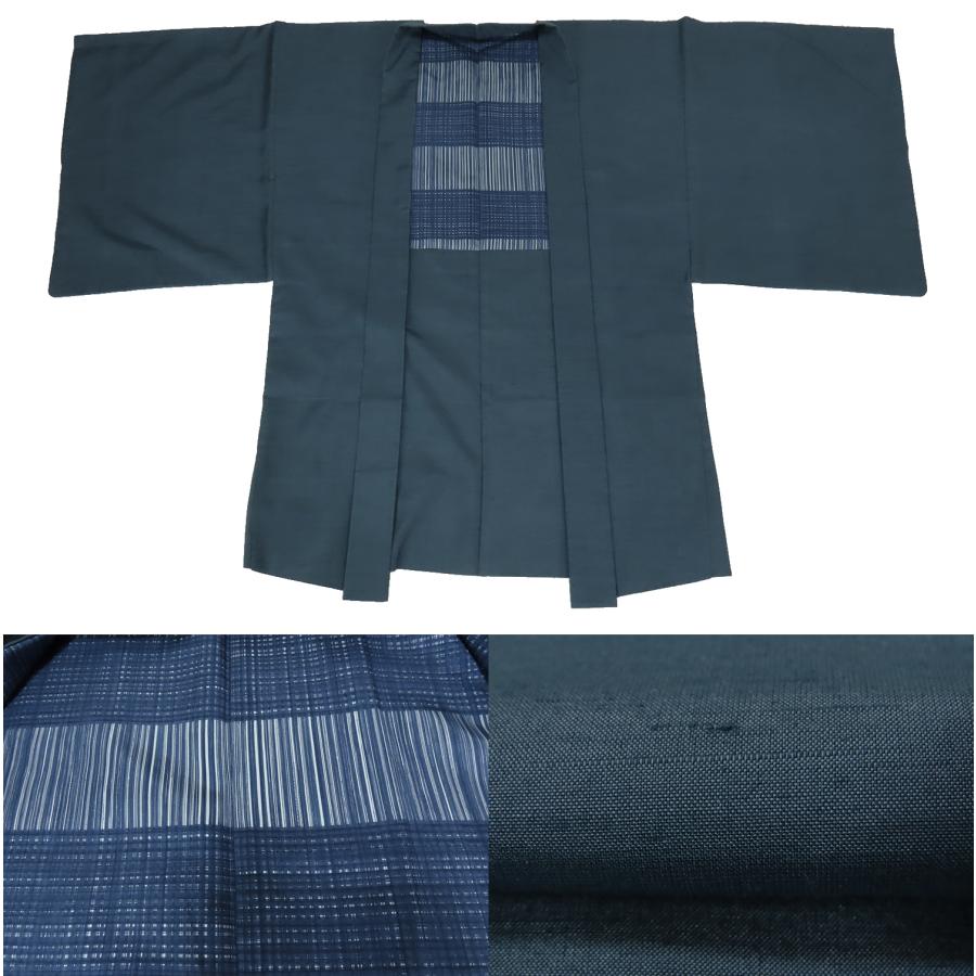 3点セット メンズ着物 紬アンサンブル 長襦袢 対応身長170cm前後 裄