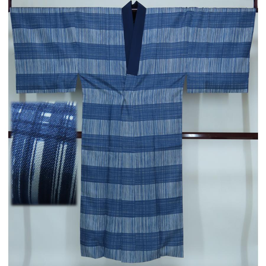 3点セット メンズ着物 紬アンサンブル 長襦袢 対応身長170cm前後 裄 