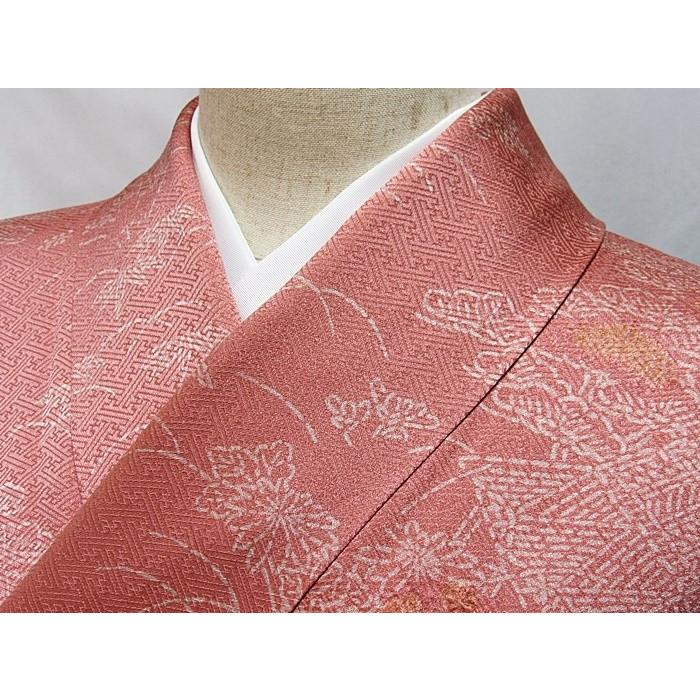 絞り 附下げ】袷着物 紋付 綸子 総エバ／ 疋田（鹿の子絞） 小紋箔