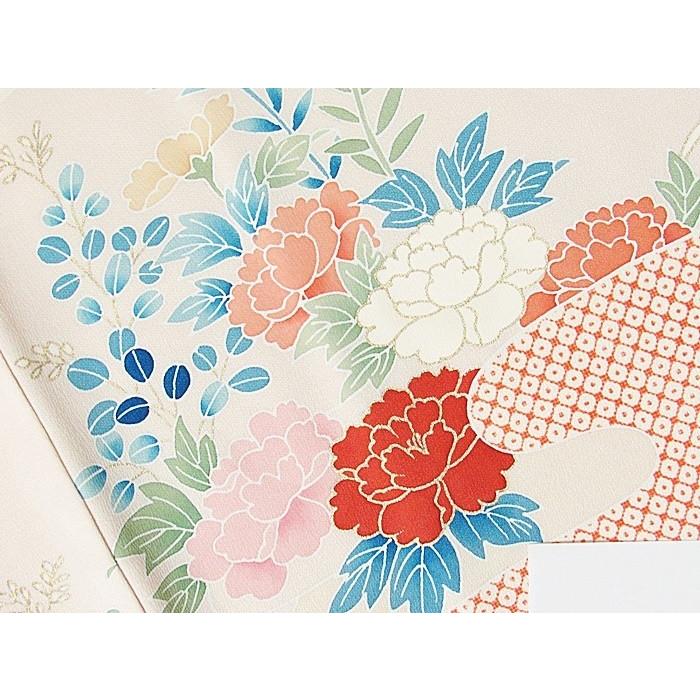 訪問着 袷着物 綸子 刺繍 刷疋田ヱ霞に吉祥花文 159cm前後ベスト